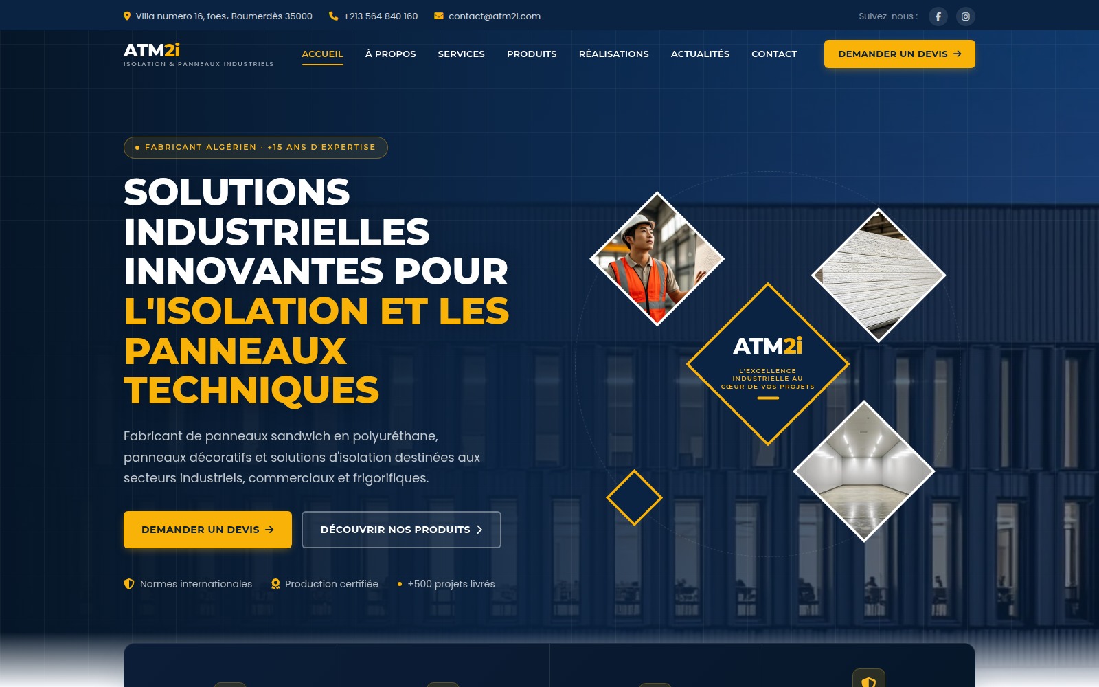 Page d’accueil du site ATM2i