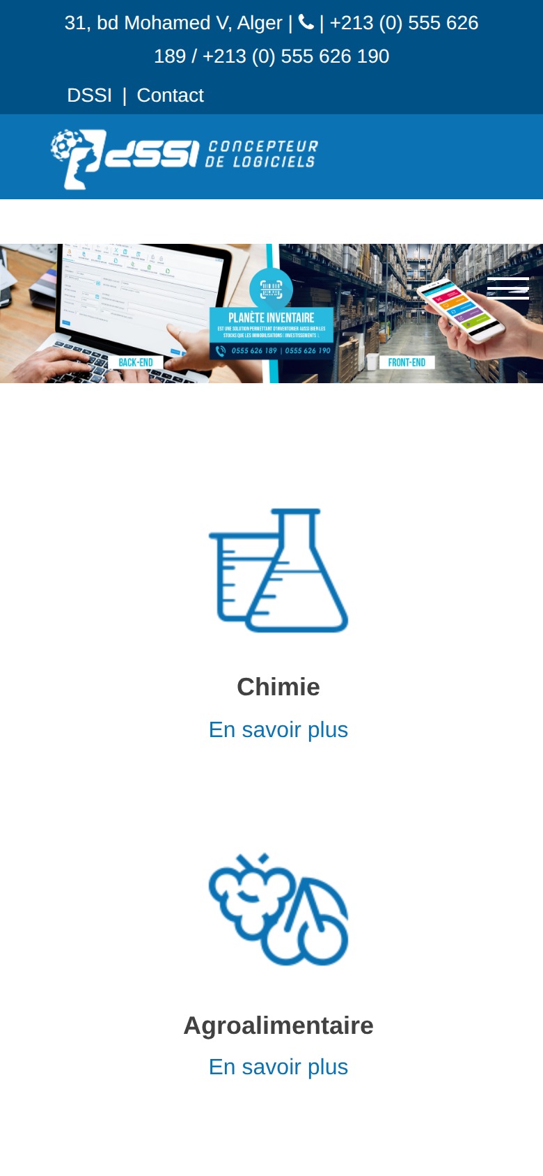 Aperçu mobile du site DSSI Algérie