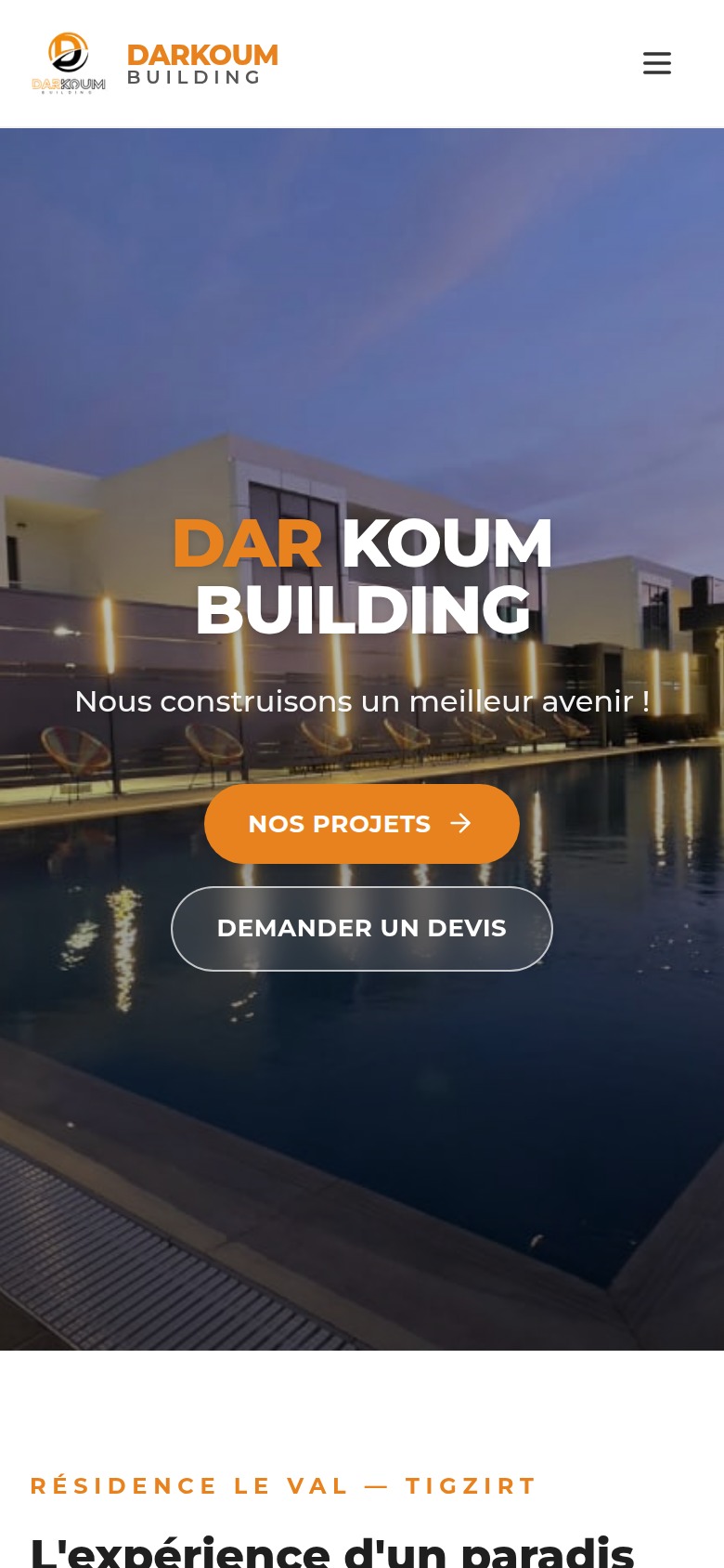 Aperçu mobile du site Darkoum Building