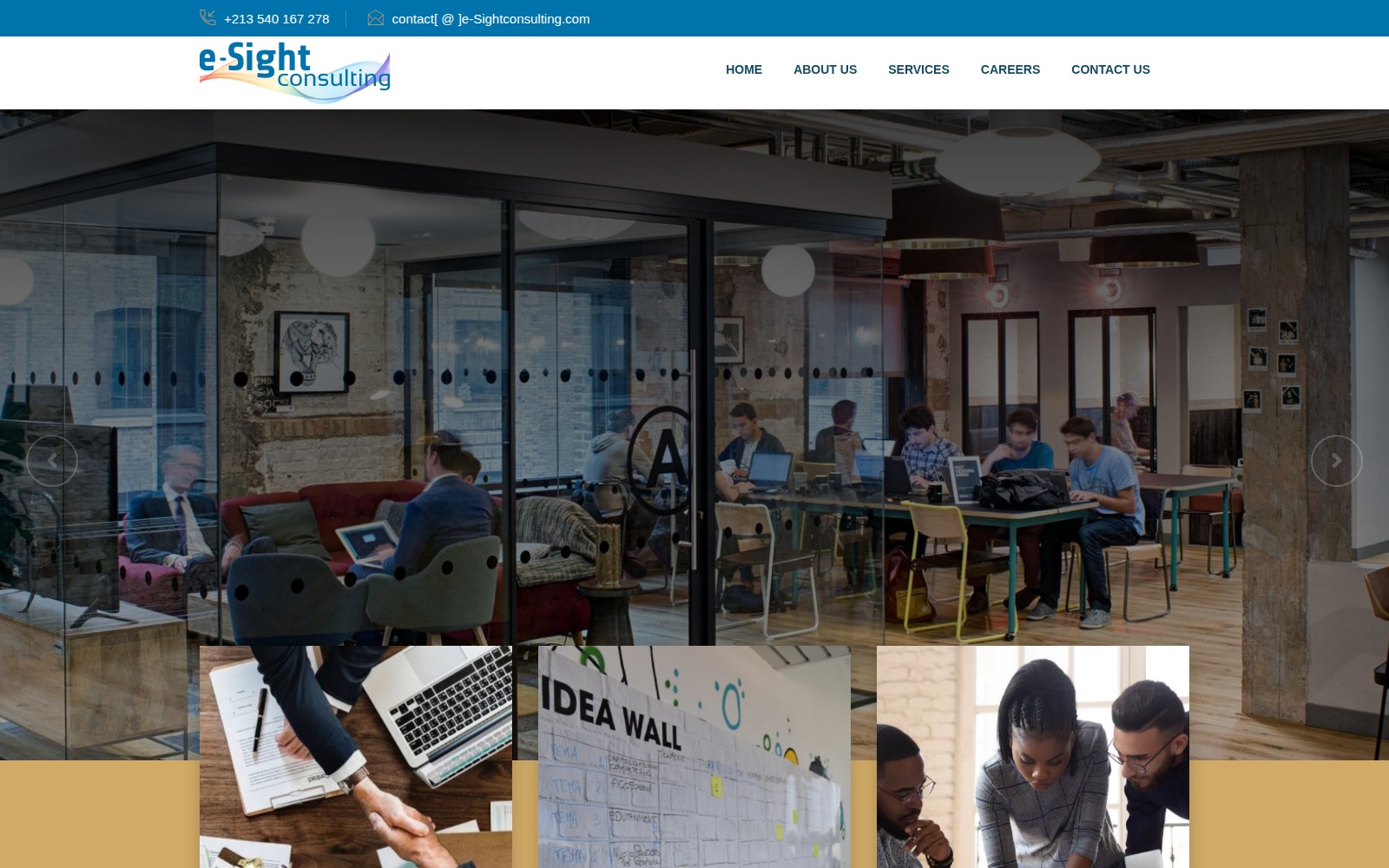 Page d’accueil du site E-Sight Consulting