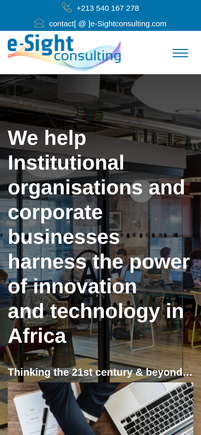 Aperçu mobile du site E-Sight Consulting