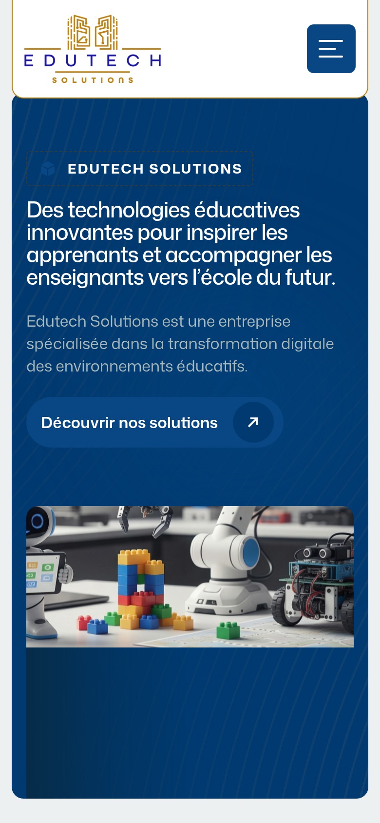 Aperçu mobile du site Edutech Solutions