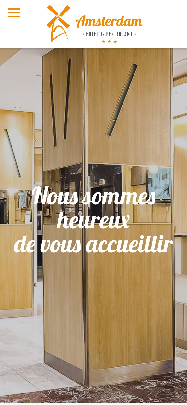 Aperçu mobile du site Hôtel Amsterdam