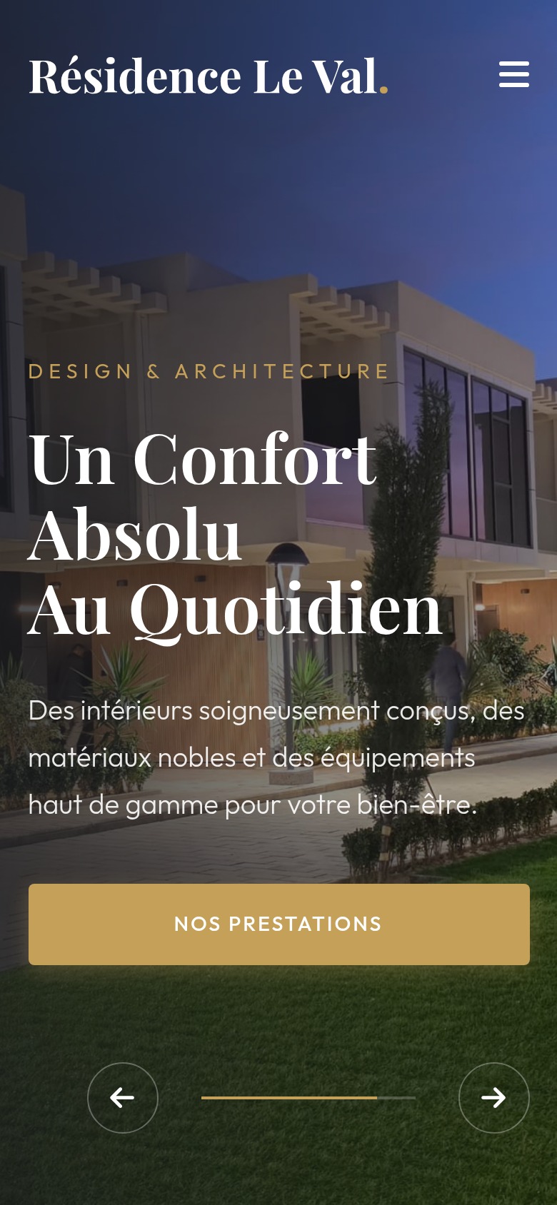 Aperçu mobile du site Résidence Le Val